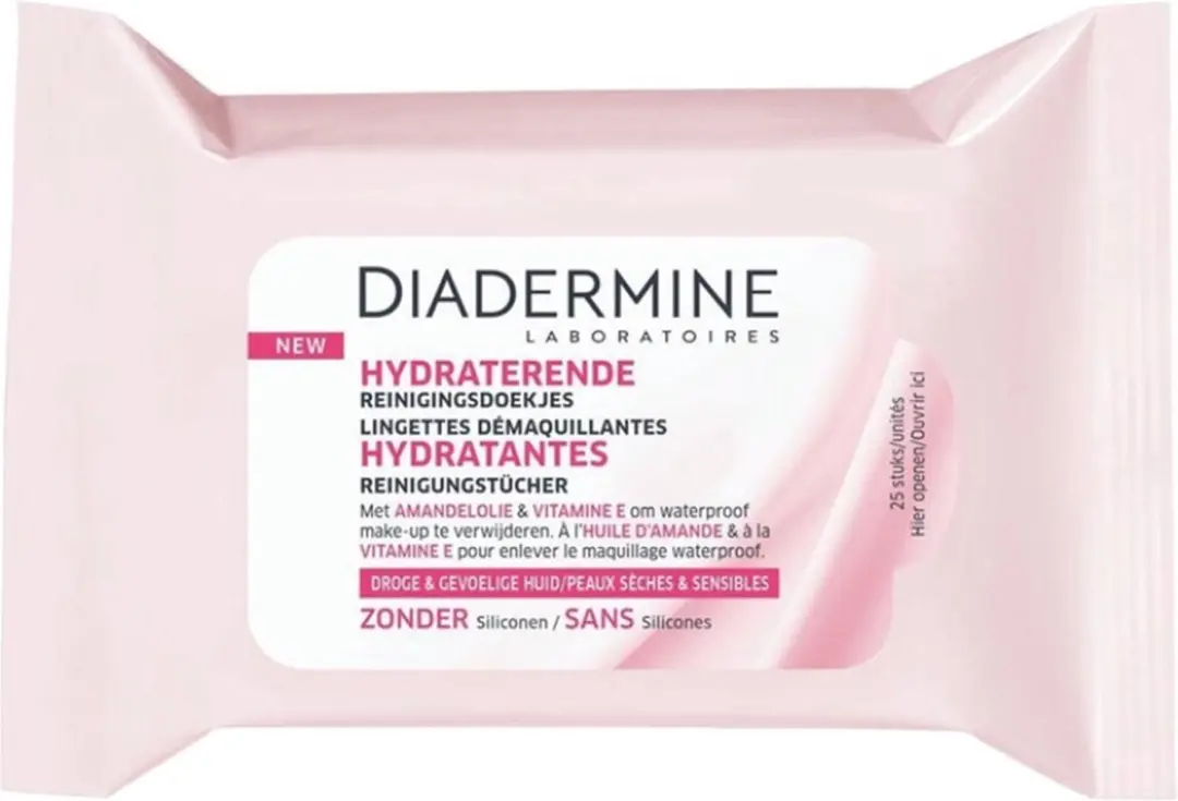 Diadermine Hydraterende Reinigingsdoekjes - 150 Stuks