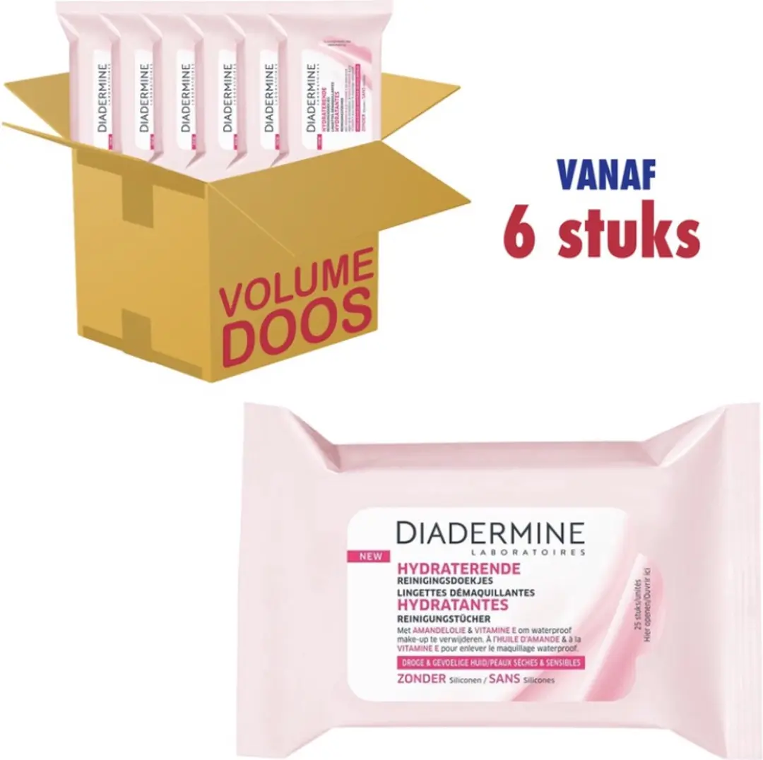 Diadermine Hydraterende Reinigingsdoekjes - 150 Stuks
