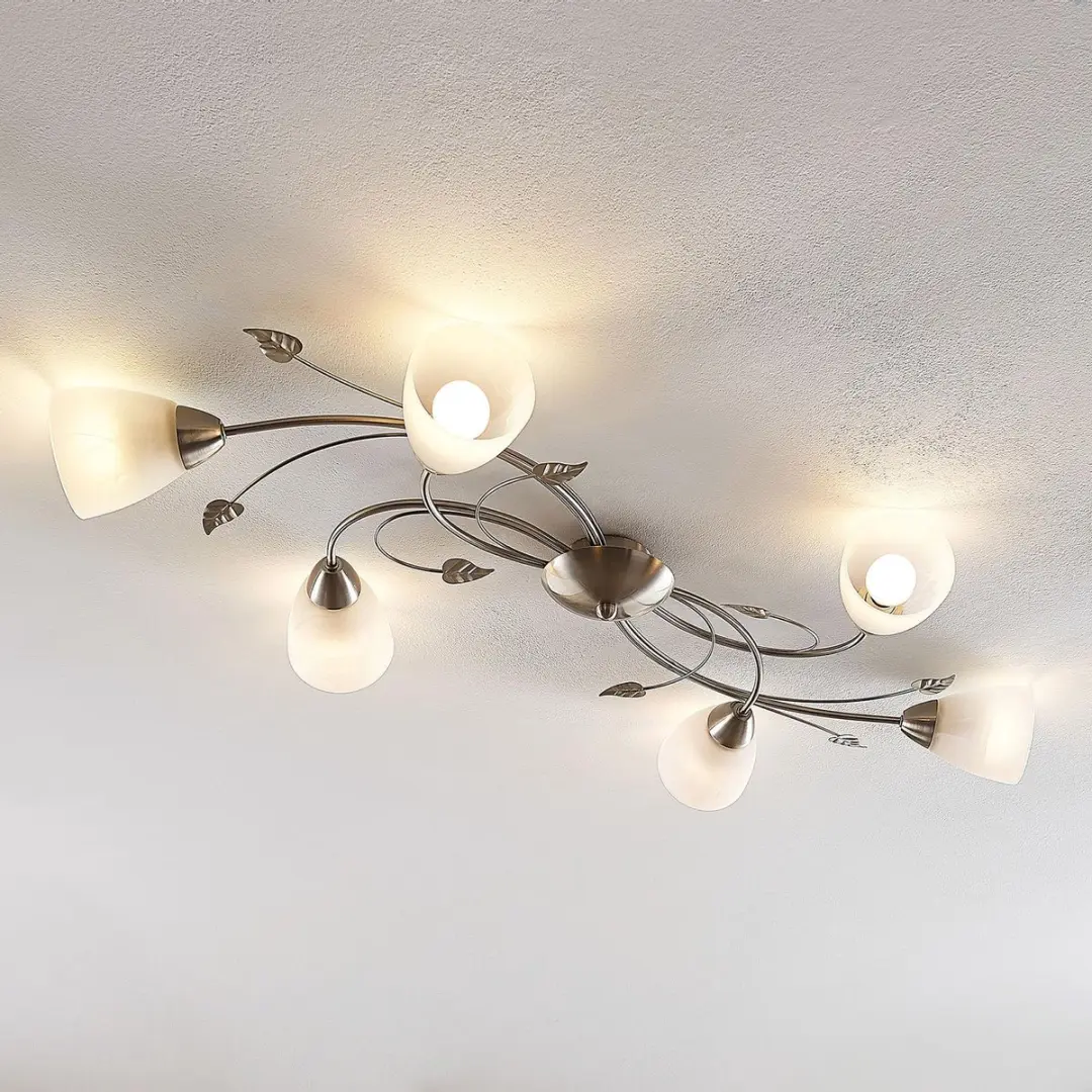 Lindby Plafondlamp 6 Lichtpunten Metaal Glas