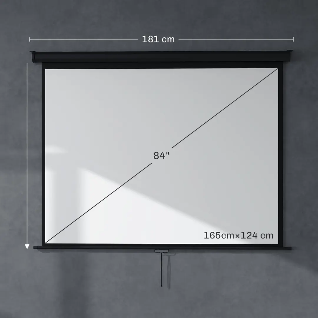 Homcom Projectiescherm 181x138cm - Zwart - afbeelding 3 van 6