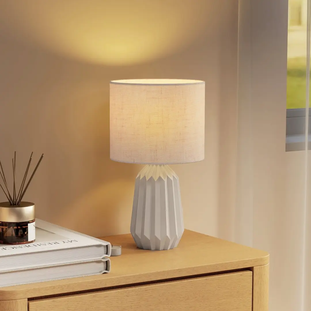 Homcom Keramieken Tafellamp Ø22cm - Beige