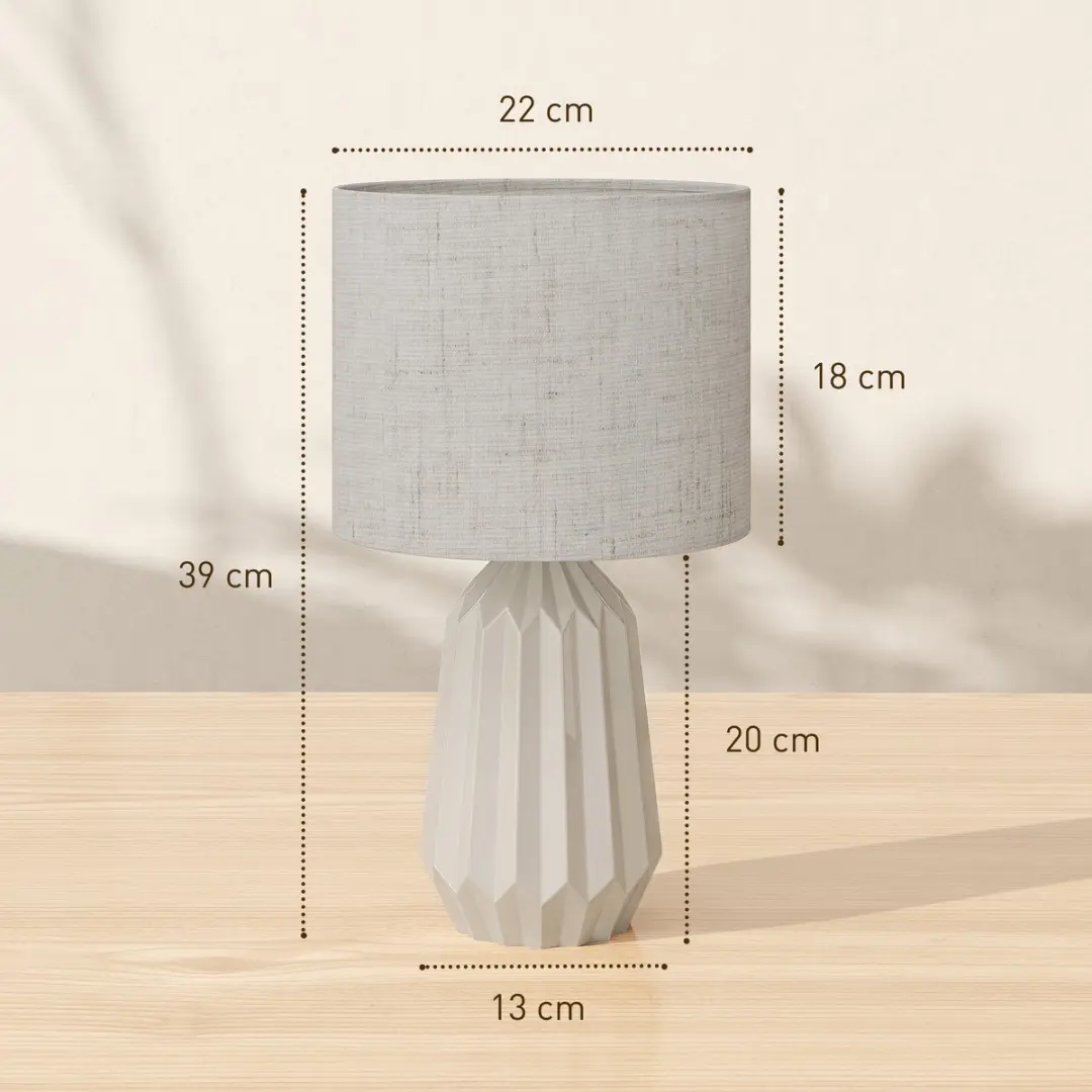 Homcom Keramieken Tafellamp Ø22cm - Beige