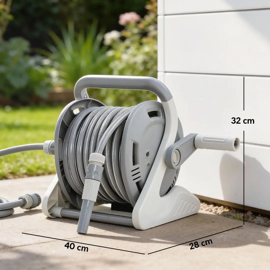 Outsunny Slanghaspel Grijs - 20m
