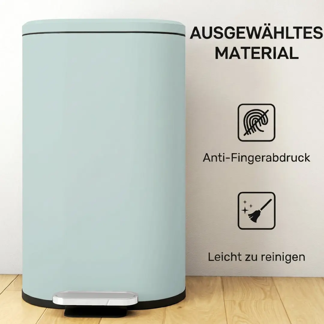 Homcom Afvalemmer 36,5L - 31x61cm - Groen - afbeelding 6 van 6