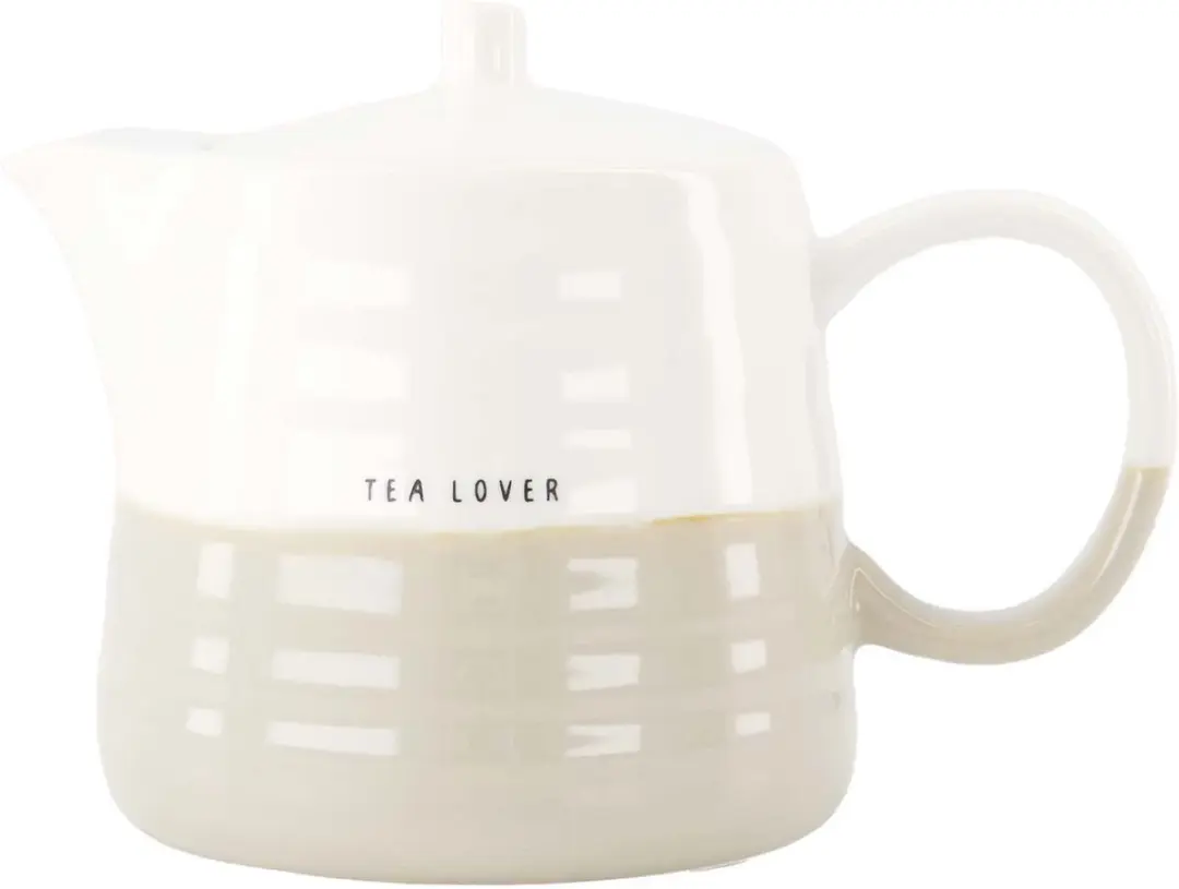 Zusss Teapot Keramiek 1L - White/Sand