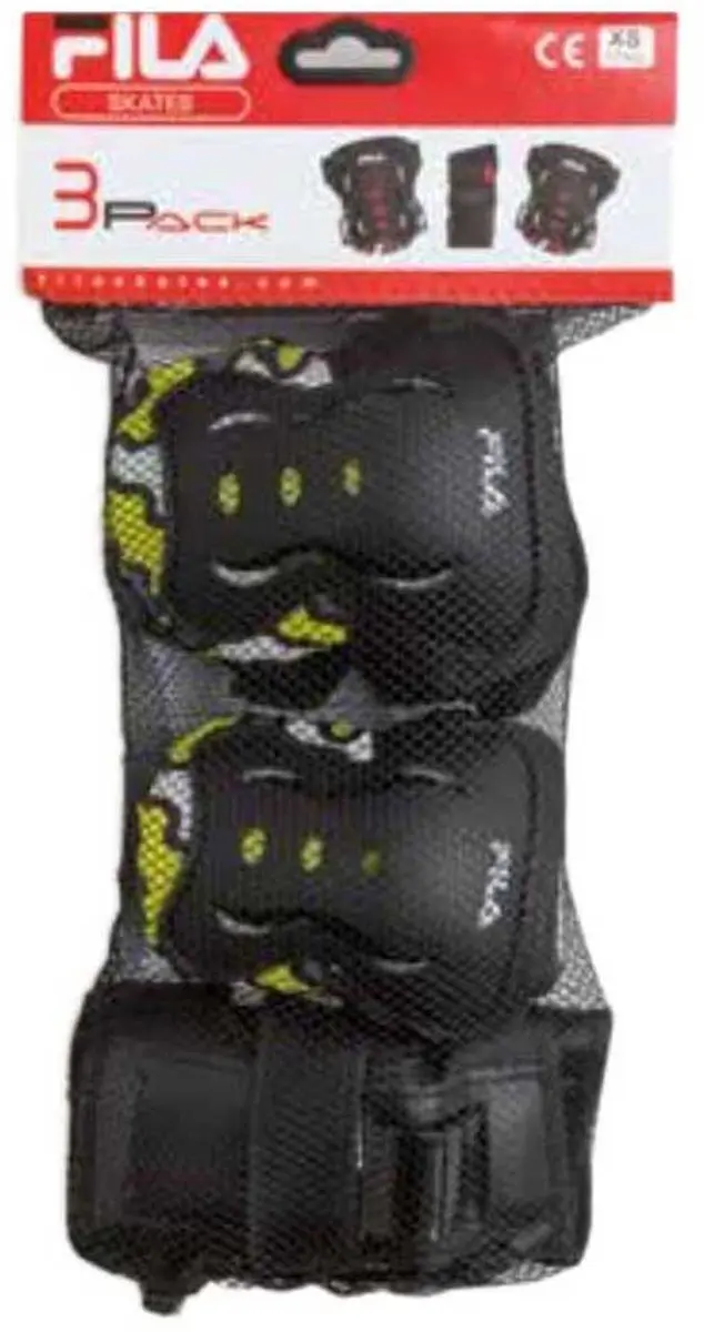 Fila 3-Pack Beschermset - XS - Zwart/Geel