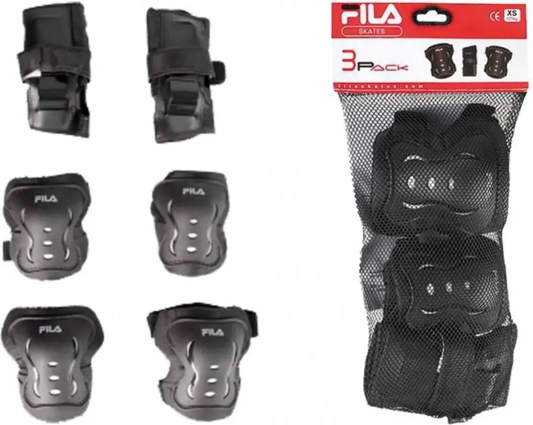 Fila 3-Pack Beschermset - XS - Zwart/Geel