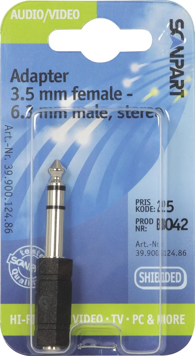 Scanpart 3.5mm naar 6.3mm Audio Jack Adapter - B042