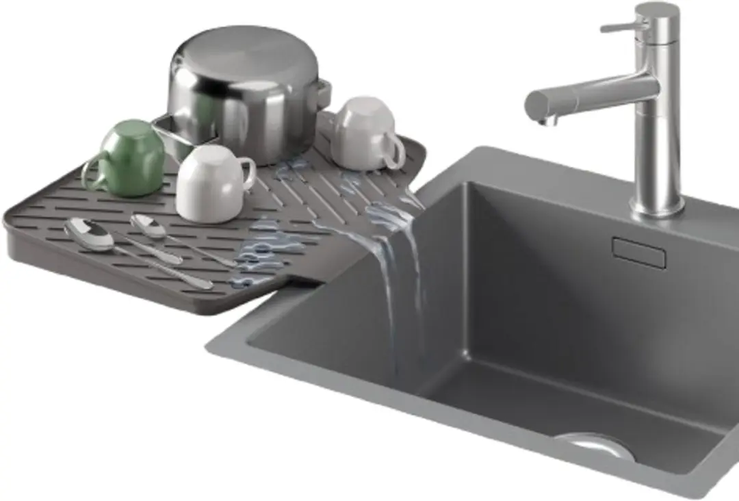 Metaltex Gravity Duo Afdruipmat 40x33cm - Antraciet - afbeelding 6 van 6