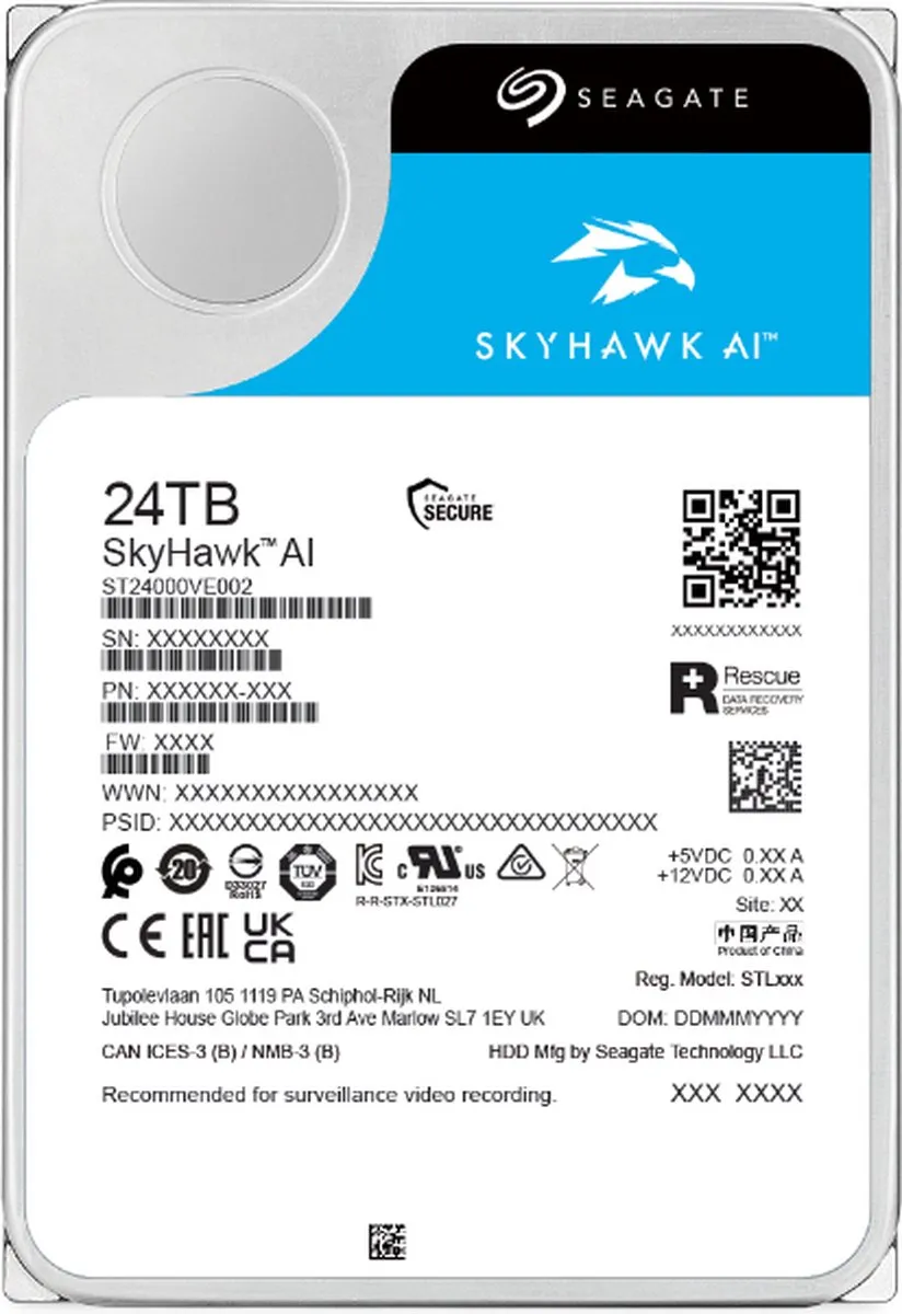 Seagate SkyHawk AI ST24000VE002 Harde Schijf 24TB