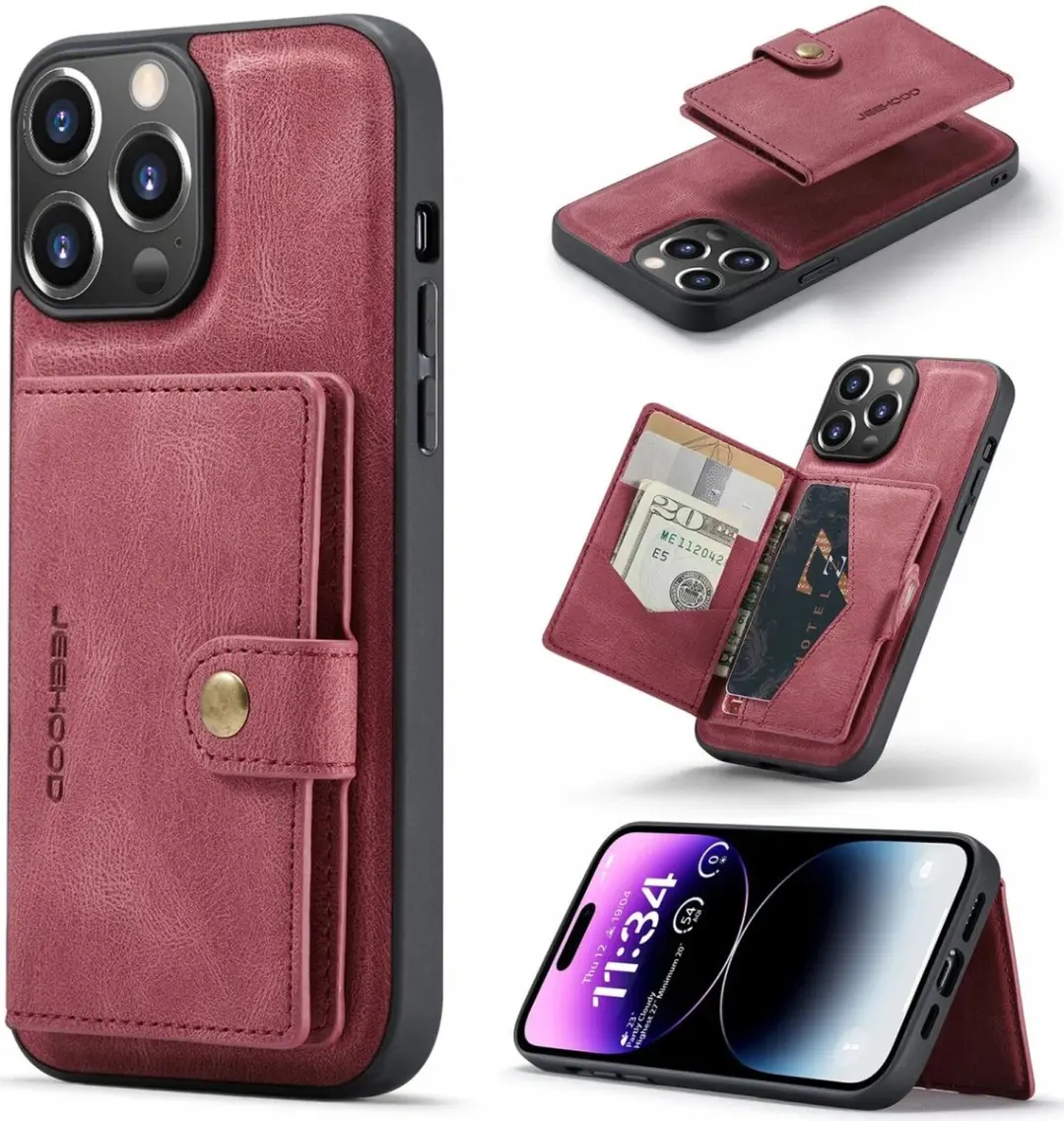 CaseMe JH-01 Hoesje iPhone 15 Pro - Rood