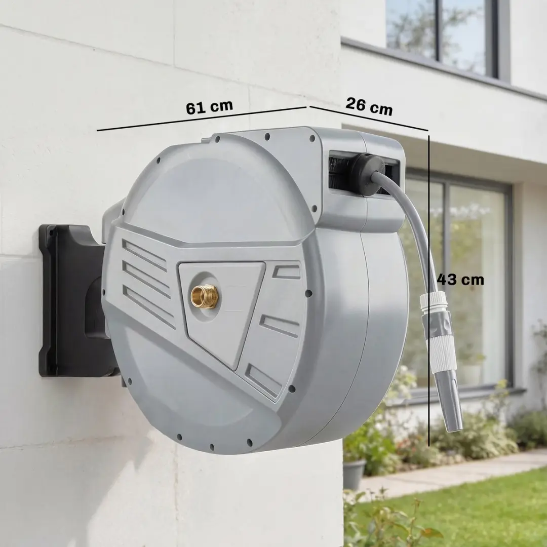 Outsunny Oprolbare Slanghaspel Grijs 40m - afbeelding 6 van 6
