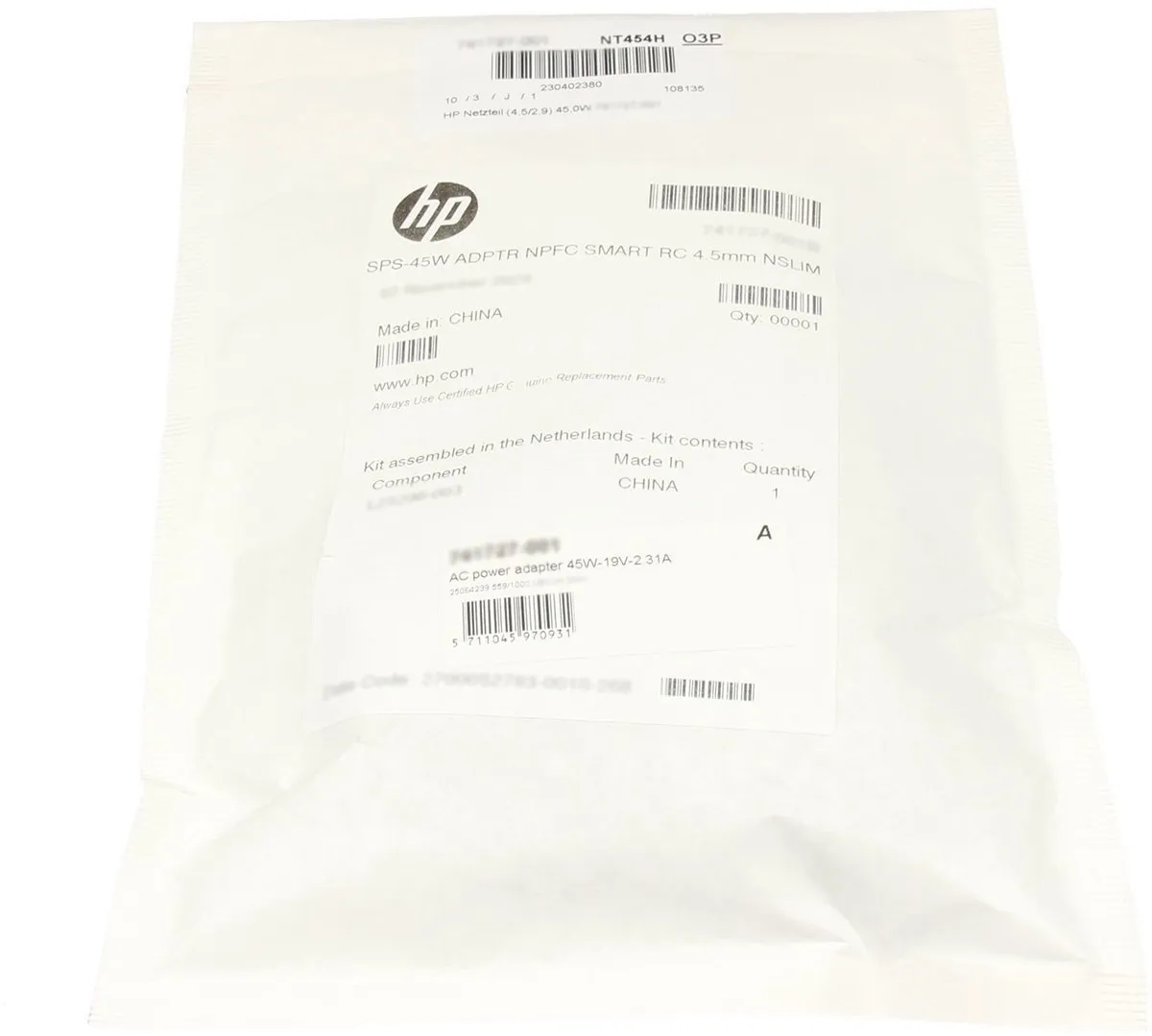 HP 740015-002 Oplader 45W
