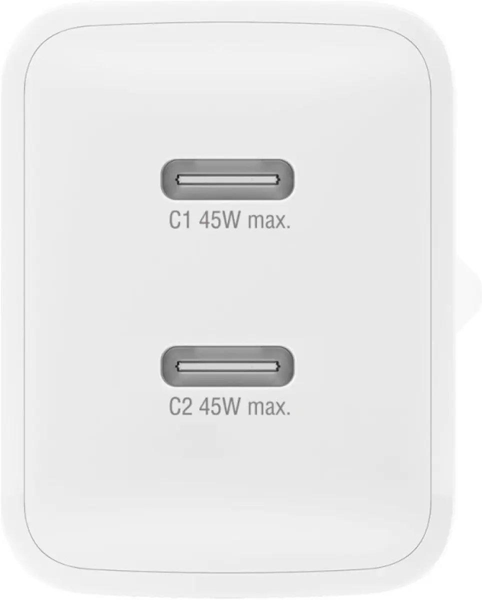 4Smarts 45W PD-plug Dubbele Oplader - 2x USB-C - Wit