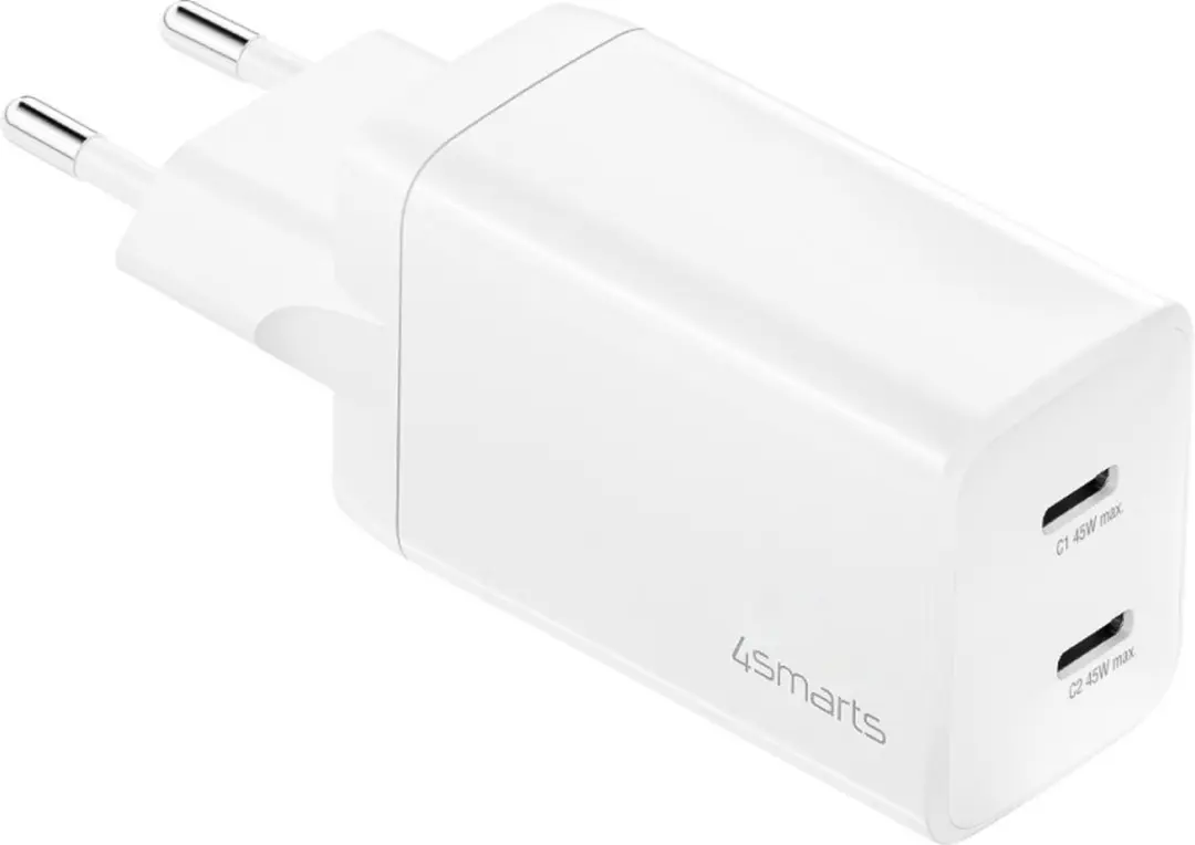 4Smarts 45W PD-plug Dubbele Oplader - 2x USB-C - Wit