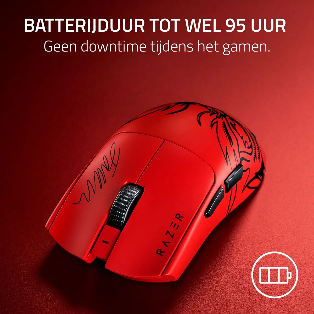 Razer Viper V3 Pro RZ01-05120500-R3M1 Gaming Muis - 35.000 DPI - Faker Editie - Rood