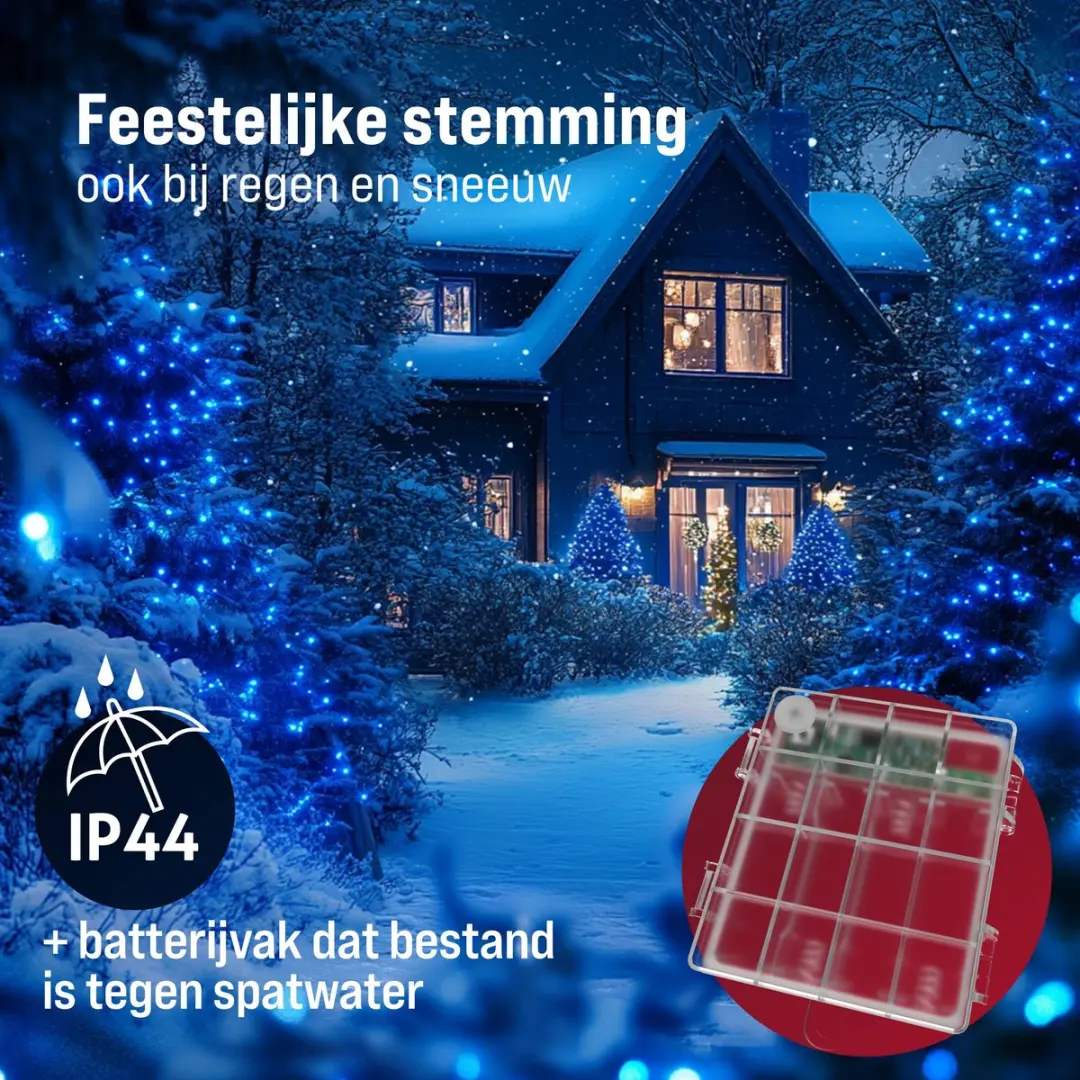 Monzana Lichtgordijn 120x120cm 100 Leds - Blauw