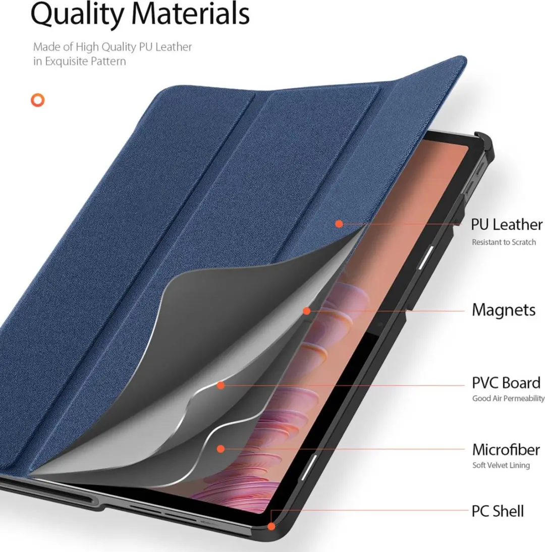 Dux Ducis Domo Bookcase Lenovo Tab Plus SH00077048 - Donkerblauw