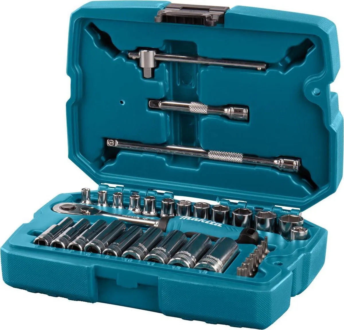 Makita B-65567 Doppenset 34-delig - 1/4" - Blauw
