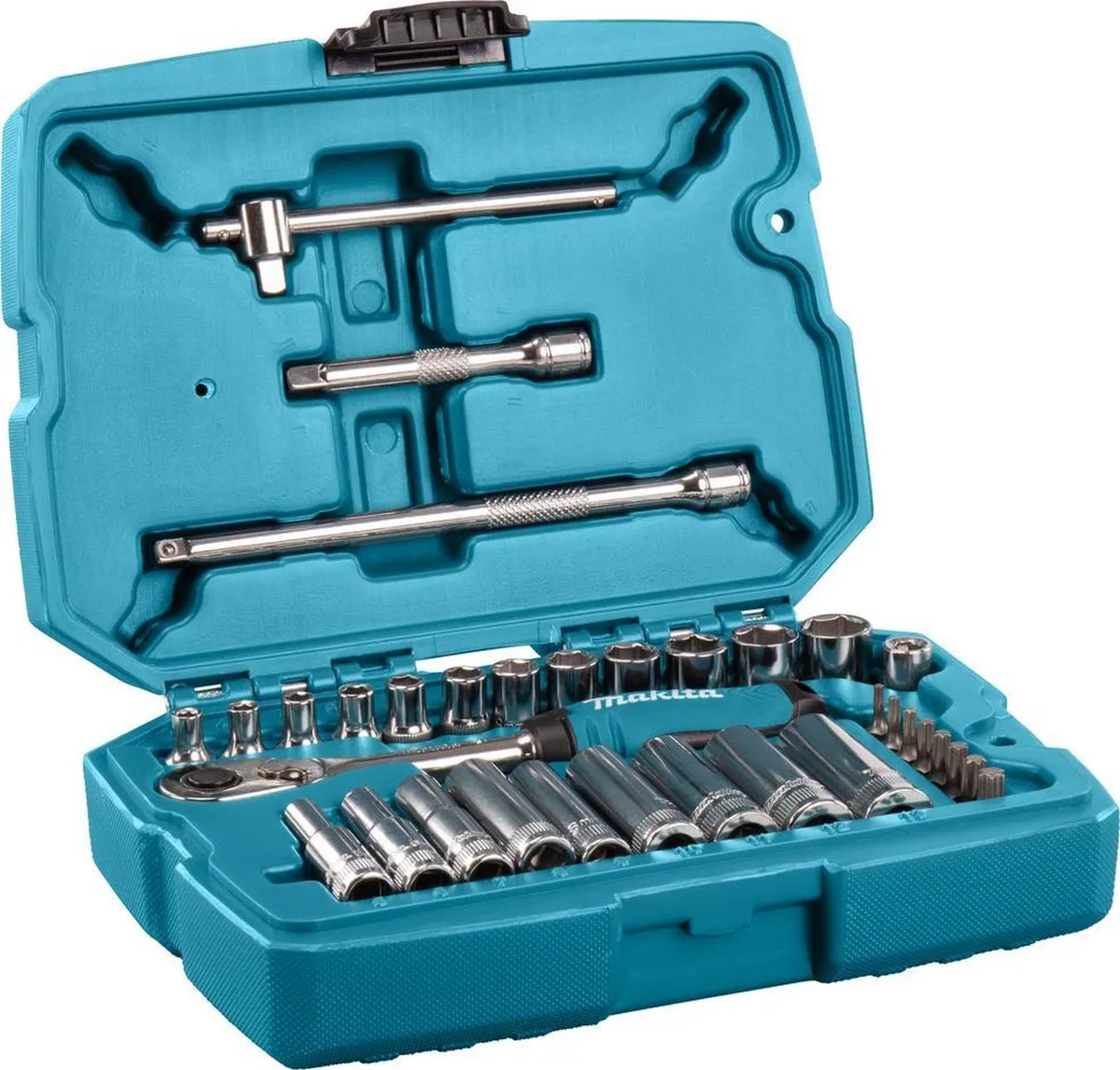Makita B-65567 Doppenset 34-delig - 1/4" - Blauw