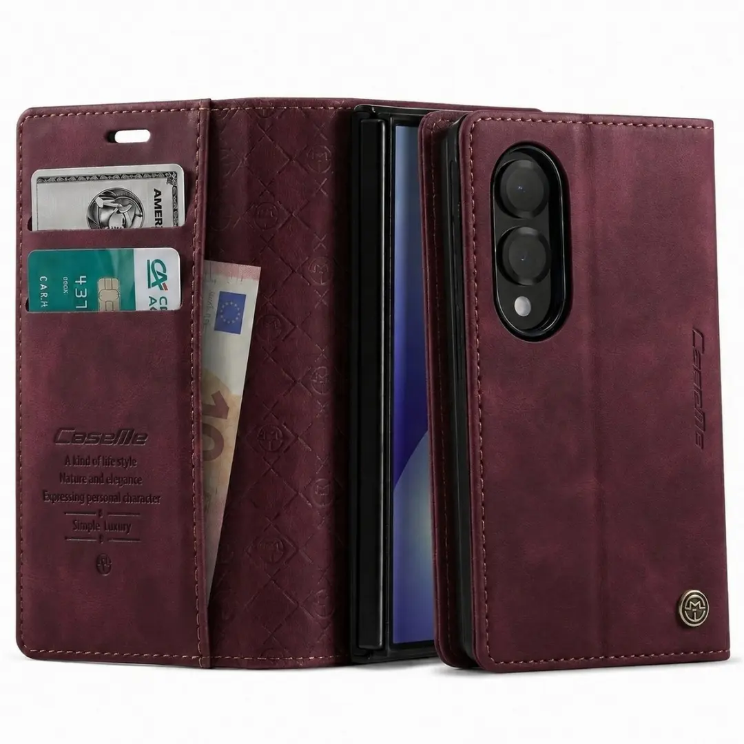 Caseme Leren Hoesje FOLIO-KAZME-RD-ZFO8 - Rood