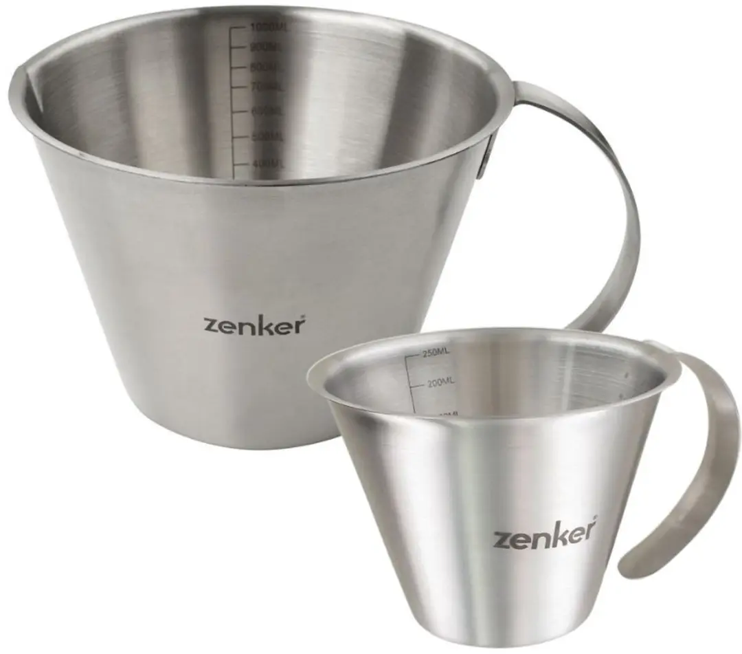 Zenker Roestvrijstalen Maatbekers Set 250ml & 1L