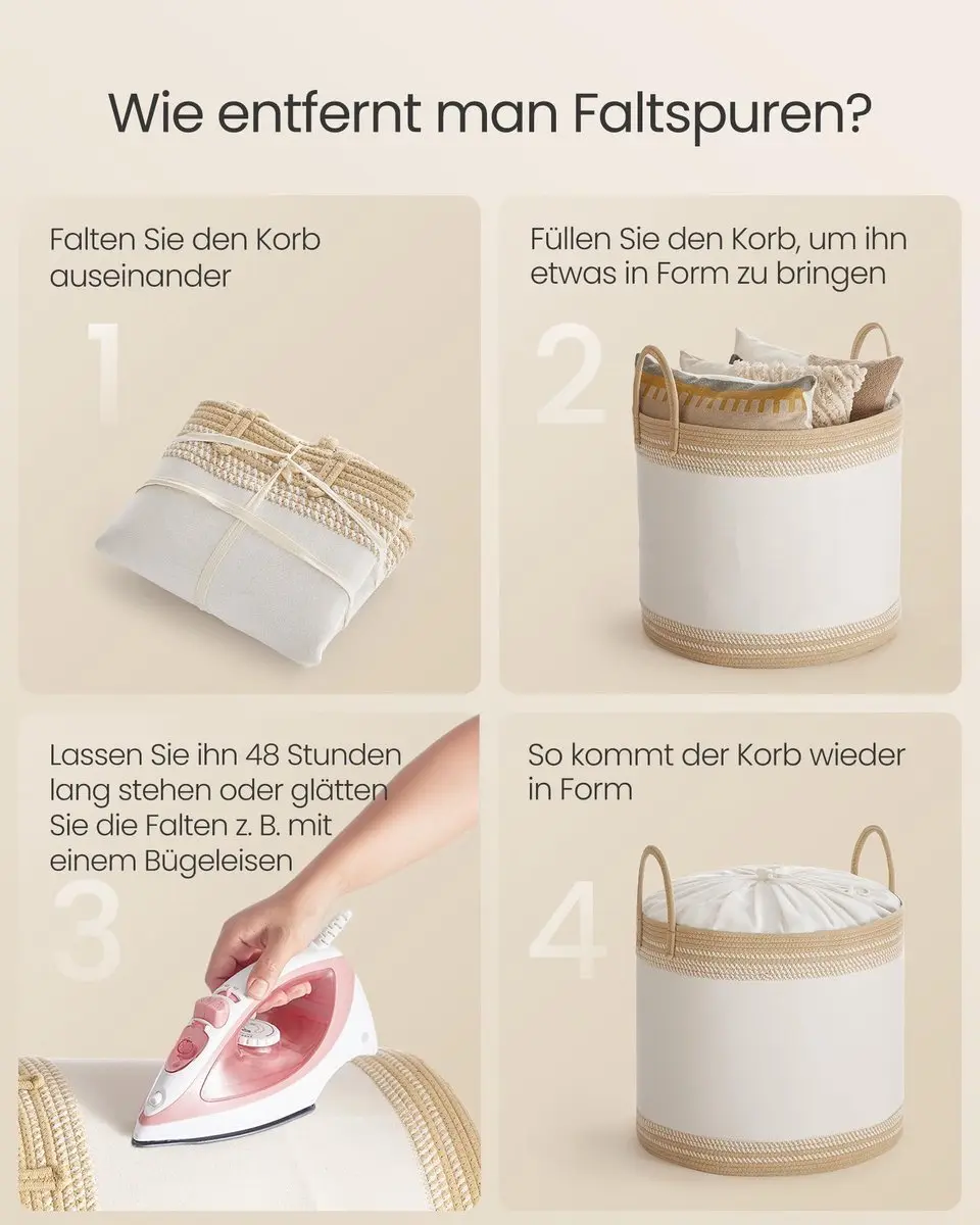 Songmics Wasemmer 90L - Beige - afbeelding 6 van 6