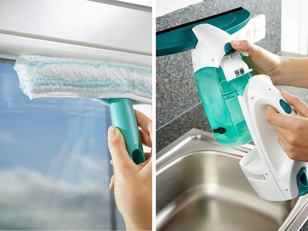 Leifheit Raamzuiger Dry & Clean Set 38 Min - 17-28cm - Turkoois/Wit