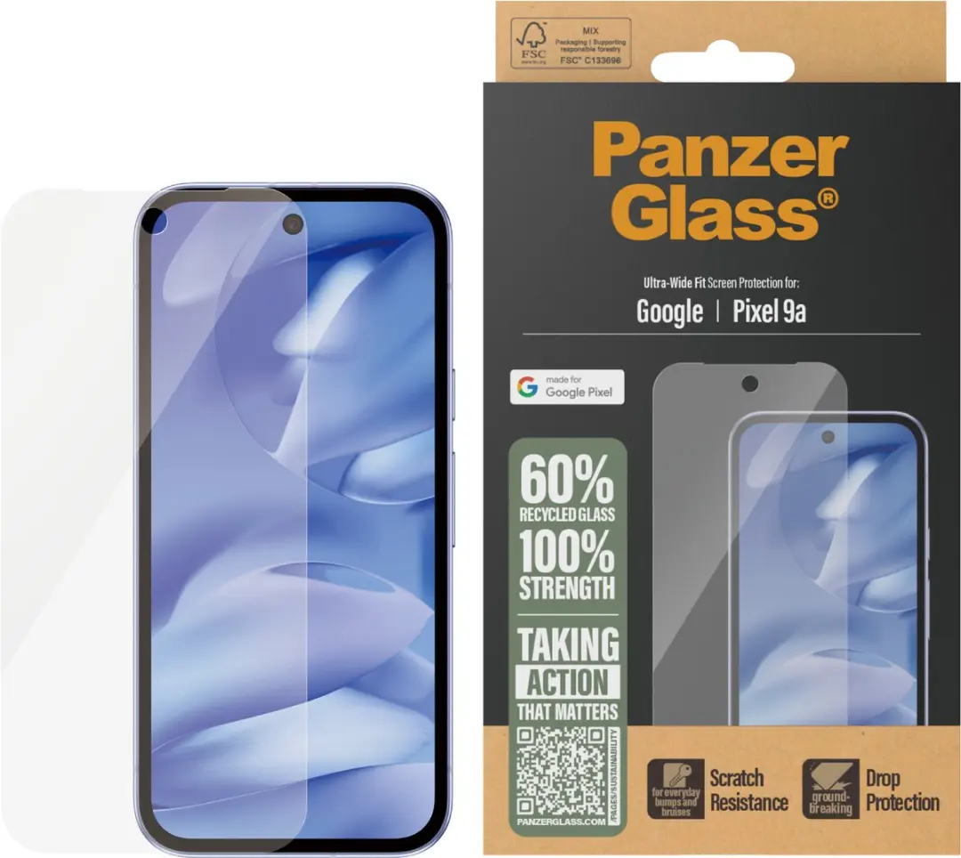 PanzerGlass 4792 Screenprotector Google Pixel 9a - Transparant