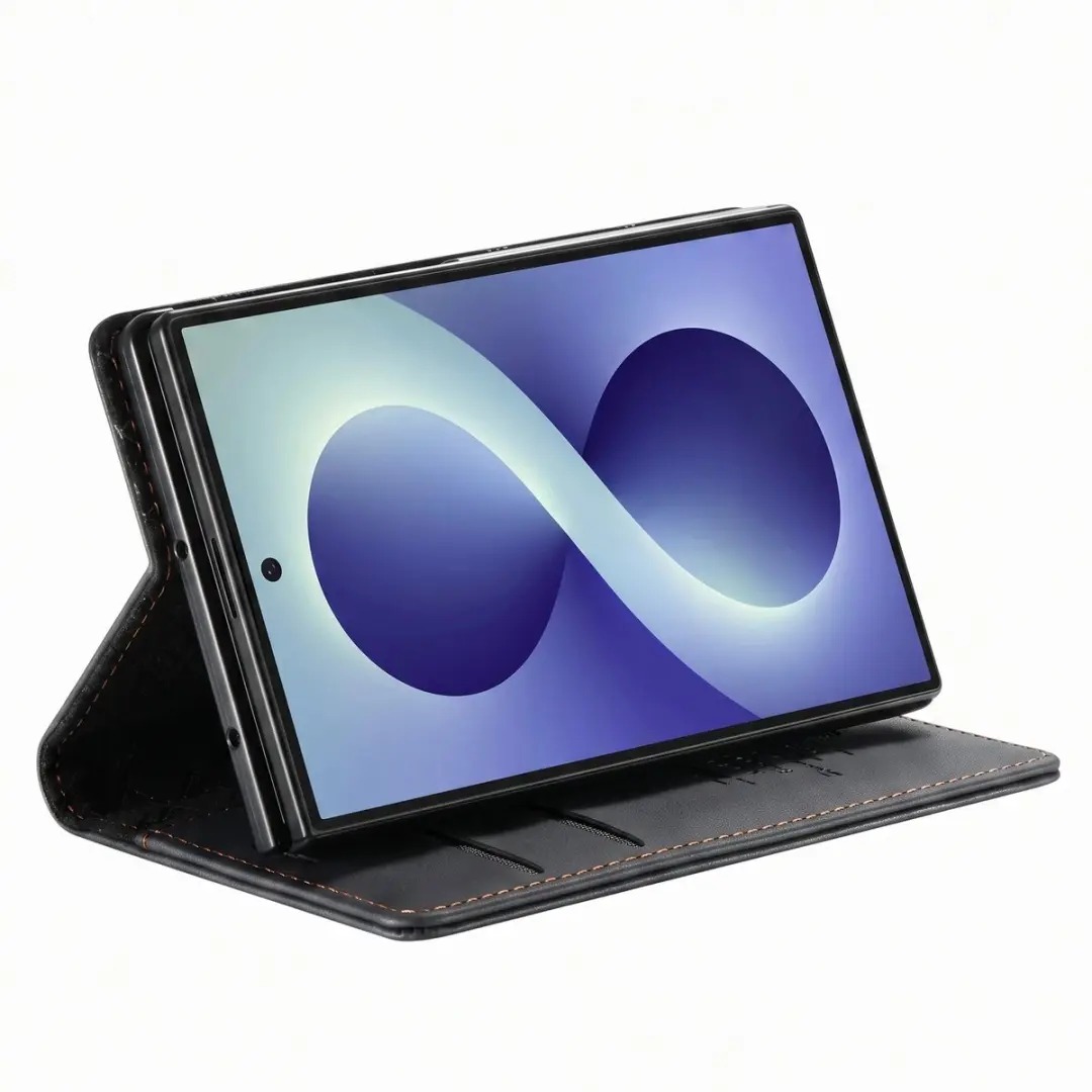 Caseme Leren Hoesje FOLIO-KAZME-BK-ZFO8 Zwart