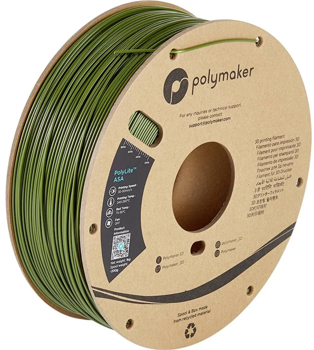 Polymaker PF01009 ASA Filament 1.75mm - 1000g - Army Green