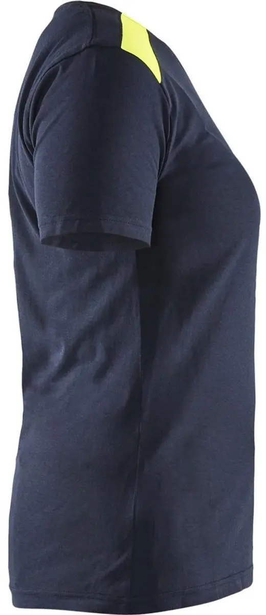 Blåkläder Dames T-shirt 3479-1042 - Donker marineblauw/Geel - XL