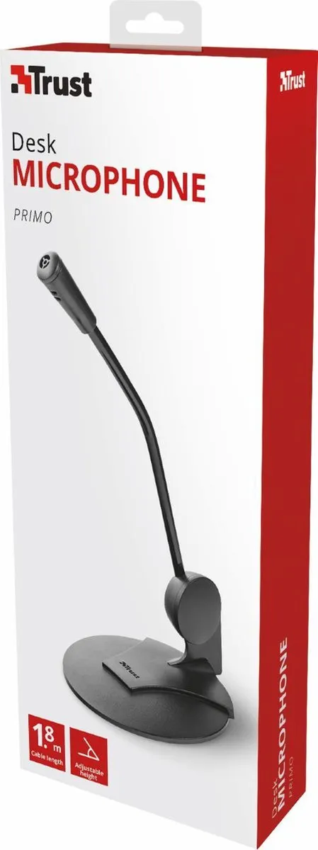 Trust Primo 21674 Microfoon - Bedraad - 3,5mm - Zwart