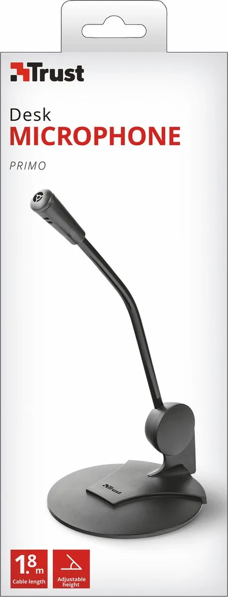 Trust Primo 21674 Microfoon - Bedraad - 3,5mm - Zwart