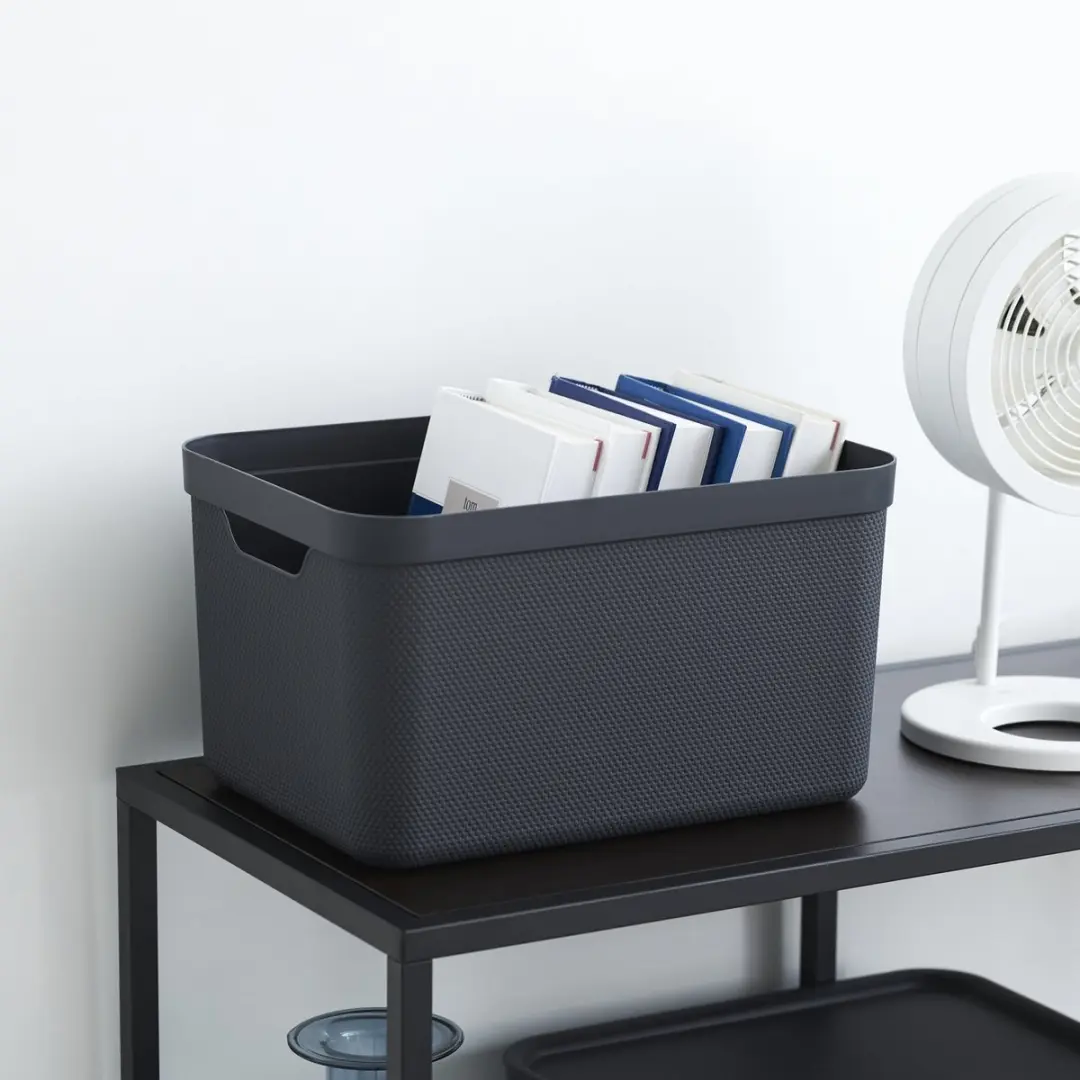Rotho Jive Opbergboxen Set 3x16L - Zwart/Antraciet