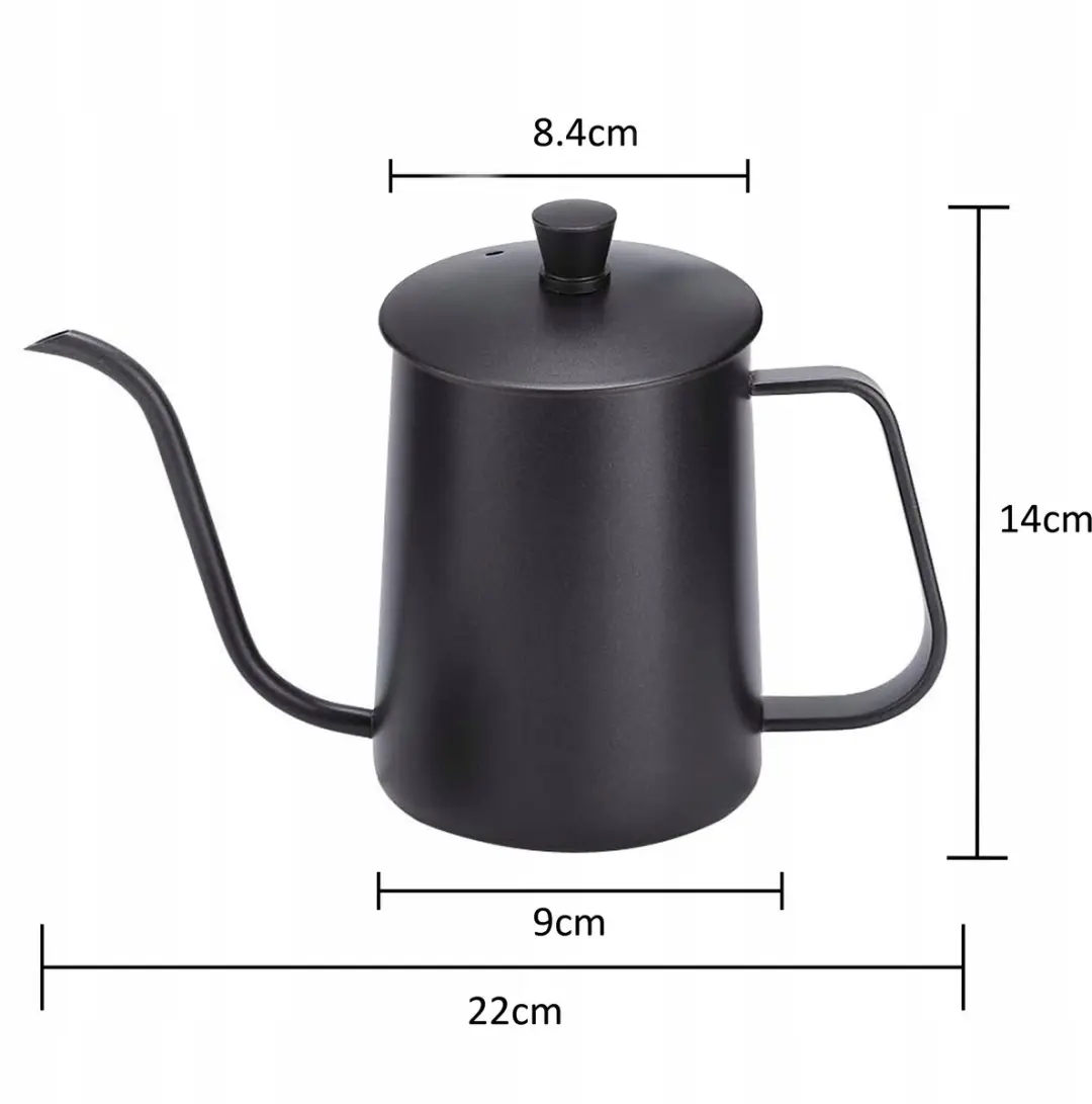 Pixel Barista Koffiekan 600ml - Zwanenhals - Zwart
