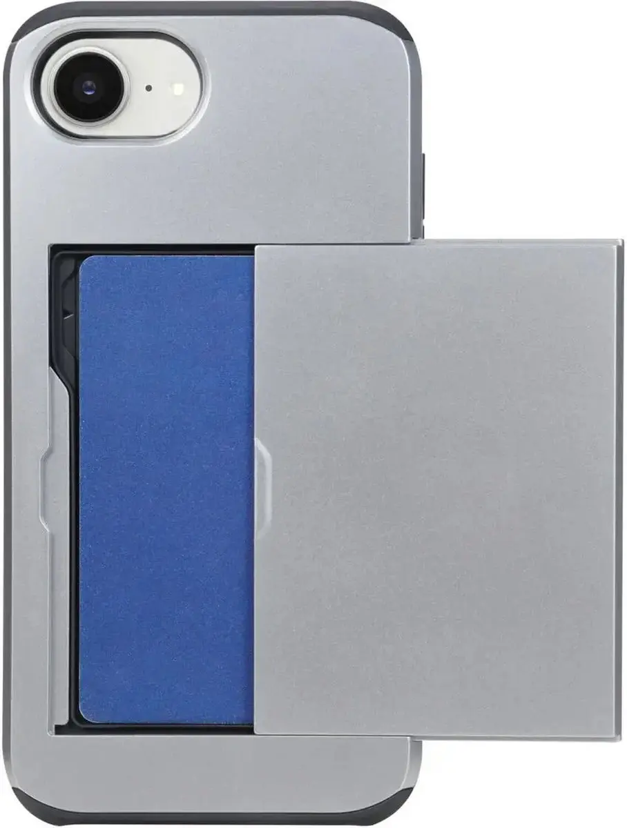Selected Hoesje met Kaarthouder iPhone 16/17 - 2 Pasjes - Grijs