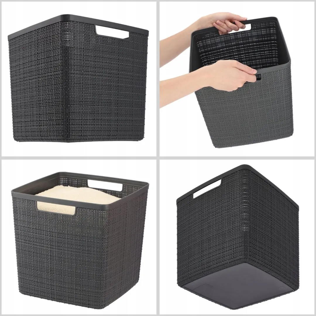 Curver Jute Mandje Cube 17L - Donkergrijs