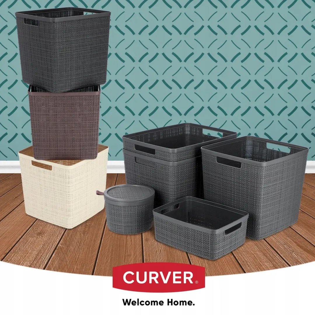 Curver Jute Mandje Cube 17L - Donkergrijs
