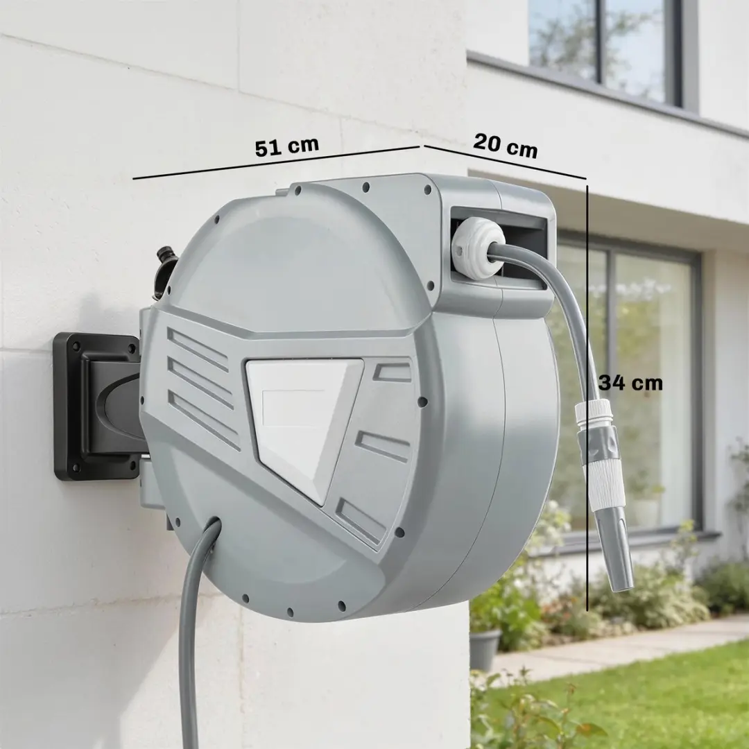 Outsunny Oprolbare Slanghaspel Grijs - 20m