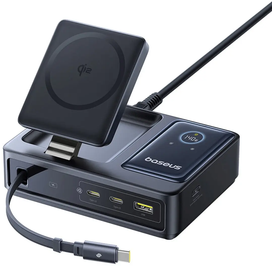 Baseus Nomos 5-in-1 140W Oplaadstation - Zwart