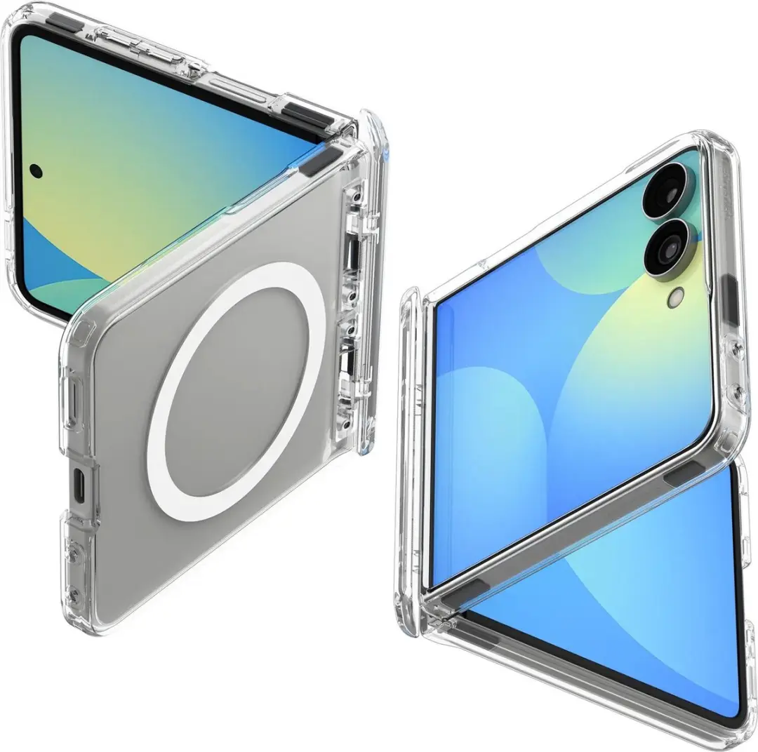 Spigen Hoesje Geschikt voor Samsung Galaxy Z Flip 8 - Ultra Hybrid Pro MagFit Case - Compatibel met MagSafe / Qi2 - Scharnier Bescherming - Back Cover Clear Wit