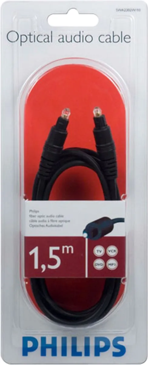 Philips SWA2302 Optische Kabel 1.5m - Zwart