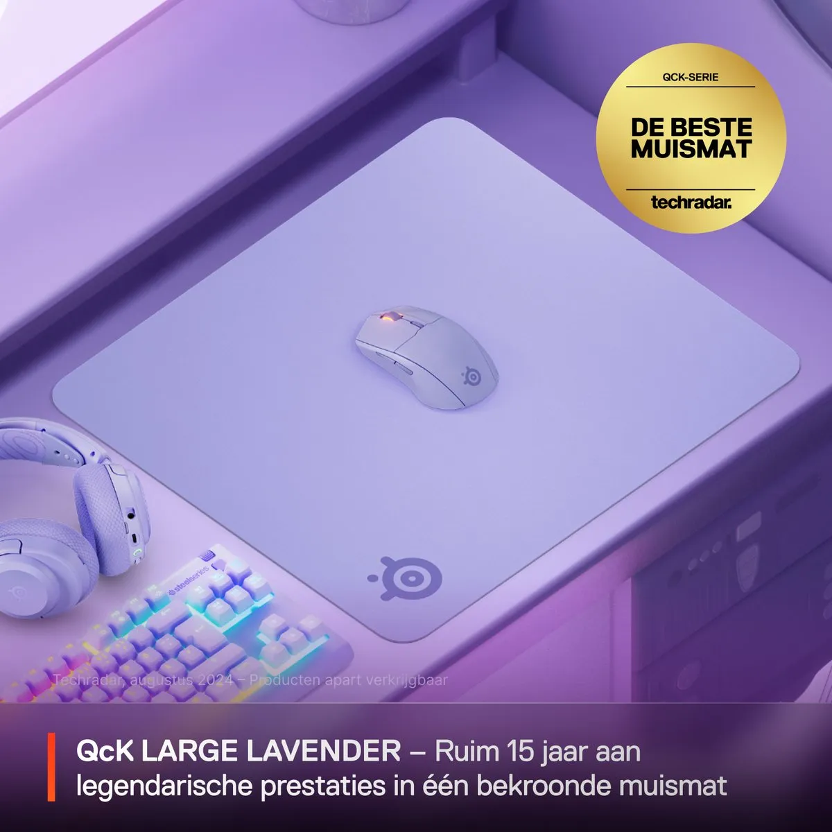 SteelSeries QcK Large Gaming Mousepad 490x420mm - Lavendel
