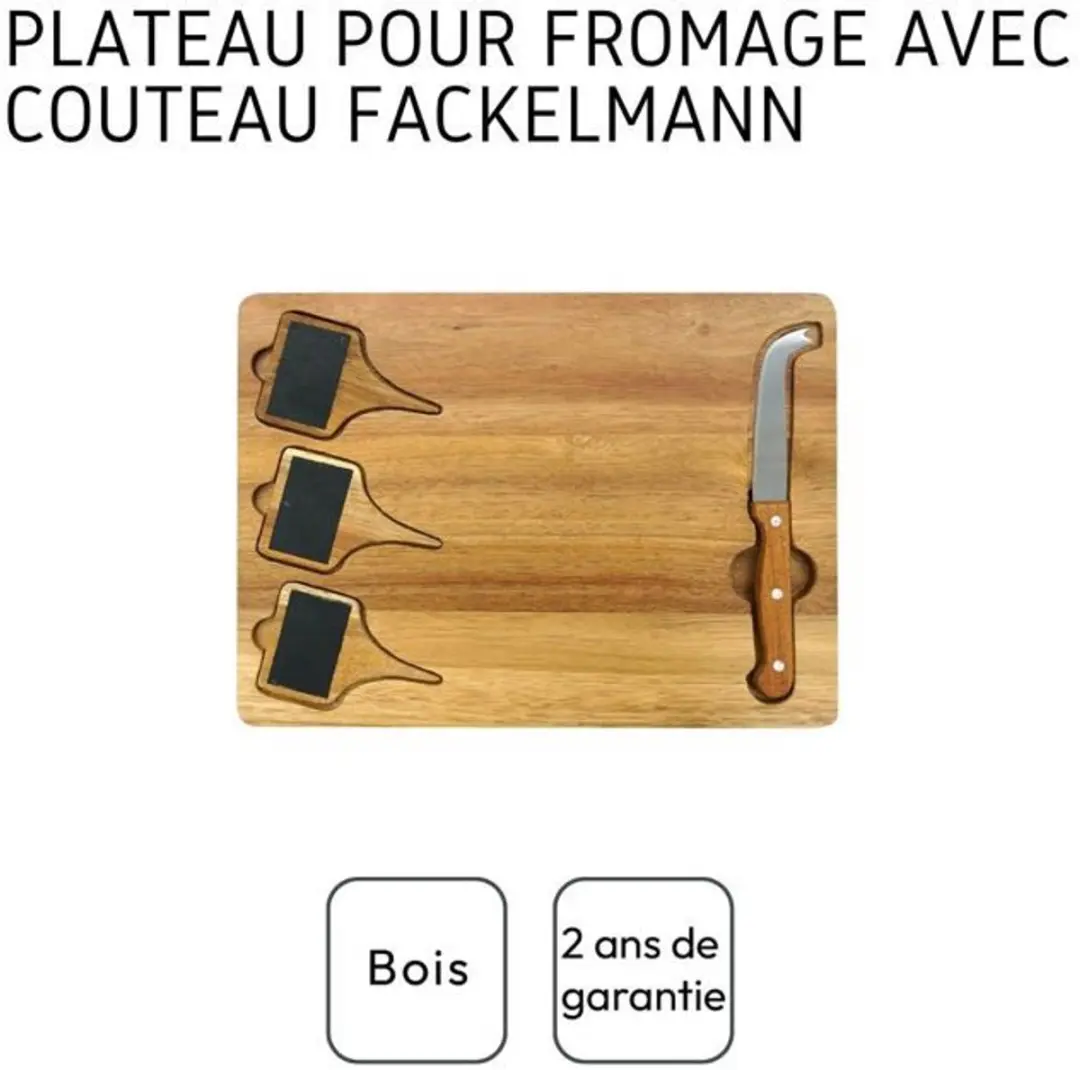 Fackelmann Kaasplank met Leisteen en Mes - 32x23cm