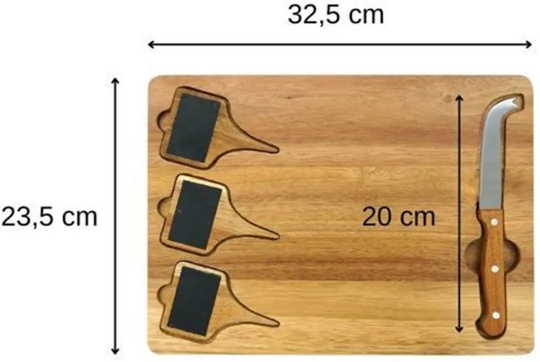 Fackelmann Kaasplank met Leisteen en Mes - 32x23cm