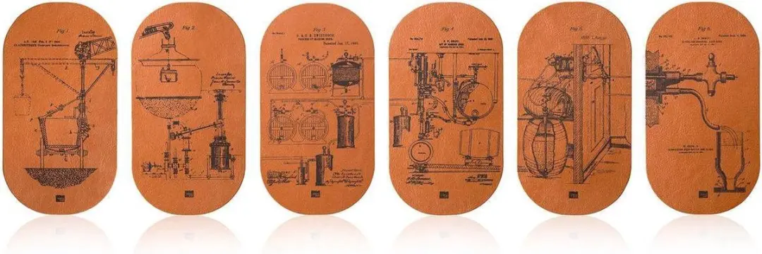 VacuVin Bottle & Glass Double Coasters