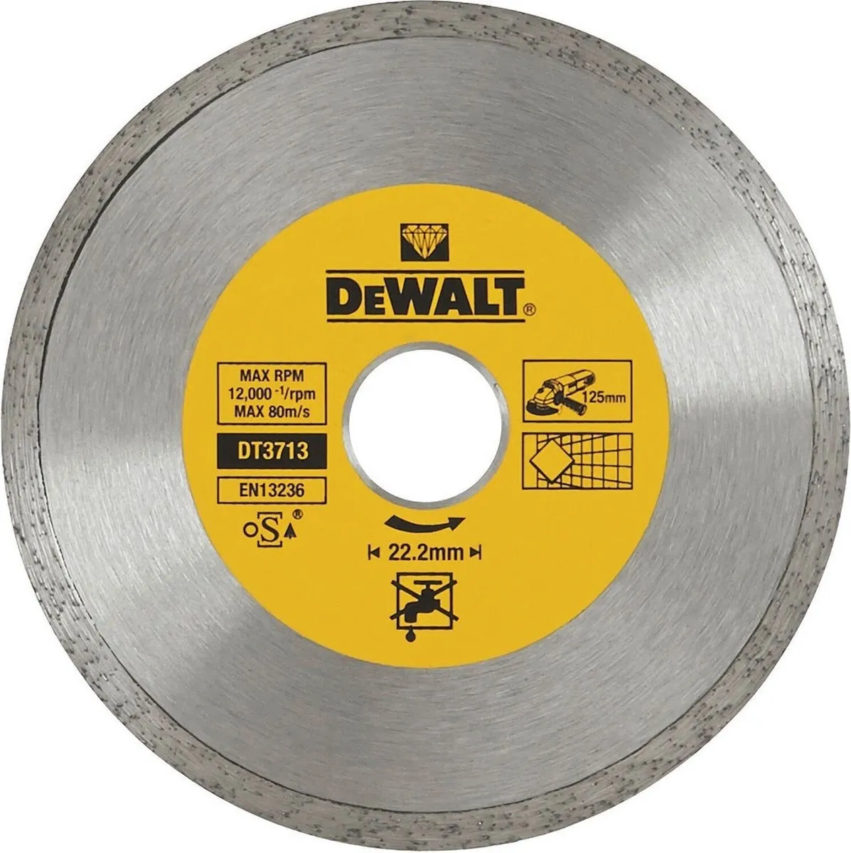 DeWalt DT3713 Diamantzaagblad Volband 125x22,23mm