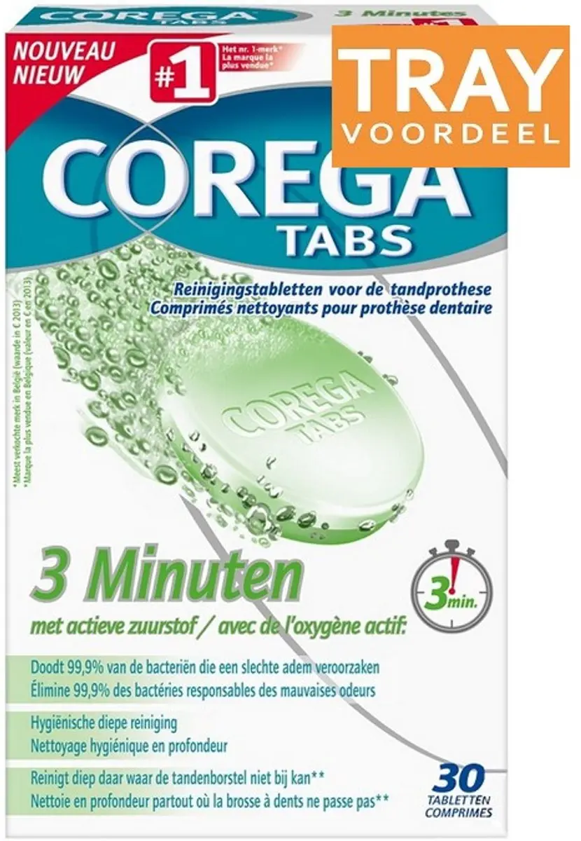 Corega Tabs Reinigingstabletten 3 minuten