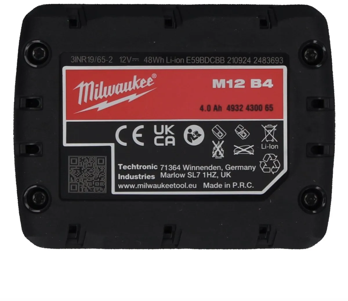 Milwaukee M12 B4 Li-Ion Accu 12V 4.0Ah